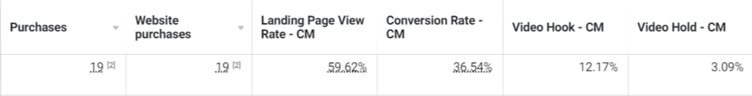 custom metrics within meta ads